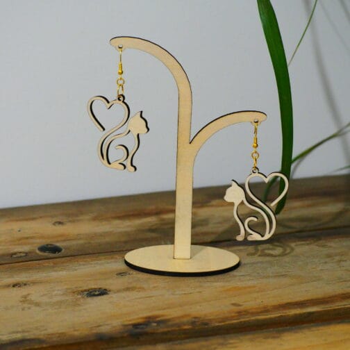 Boucles d’oreilles – chat coeur