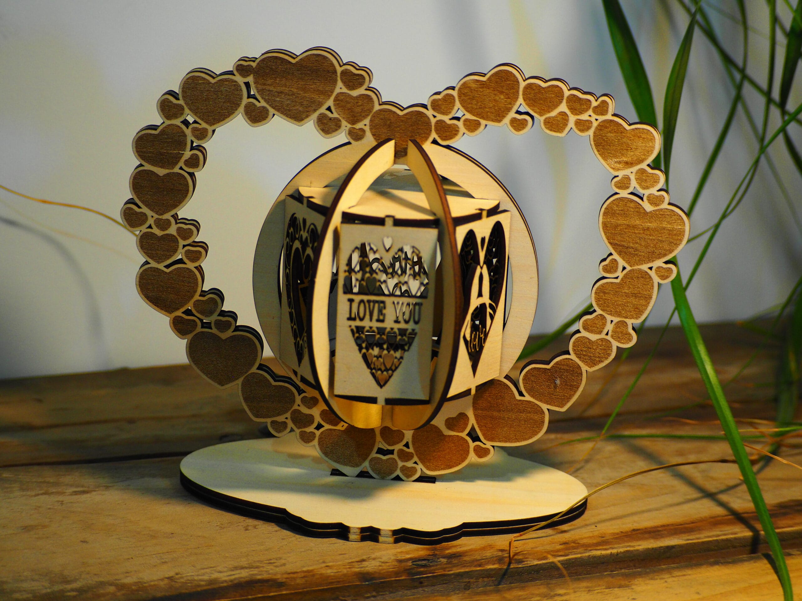 Décoration à poser - "Coeur gravé"