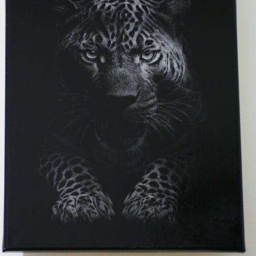 Toile gravé au laser 30x20cm – Léopard ou personnalisable