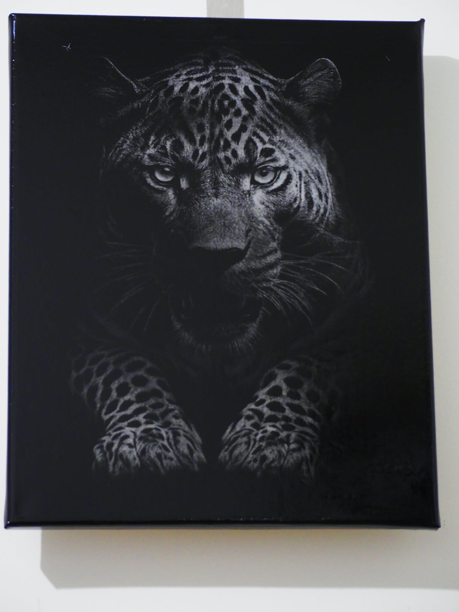 Toile gravé au laser leopard déco interieur
