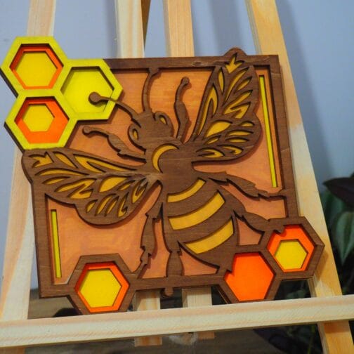Décoration Murale Multicouche en Bois L’abeille et ses Alvéoles