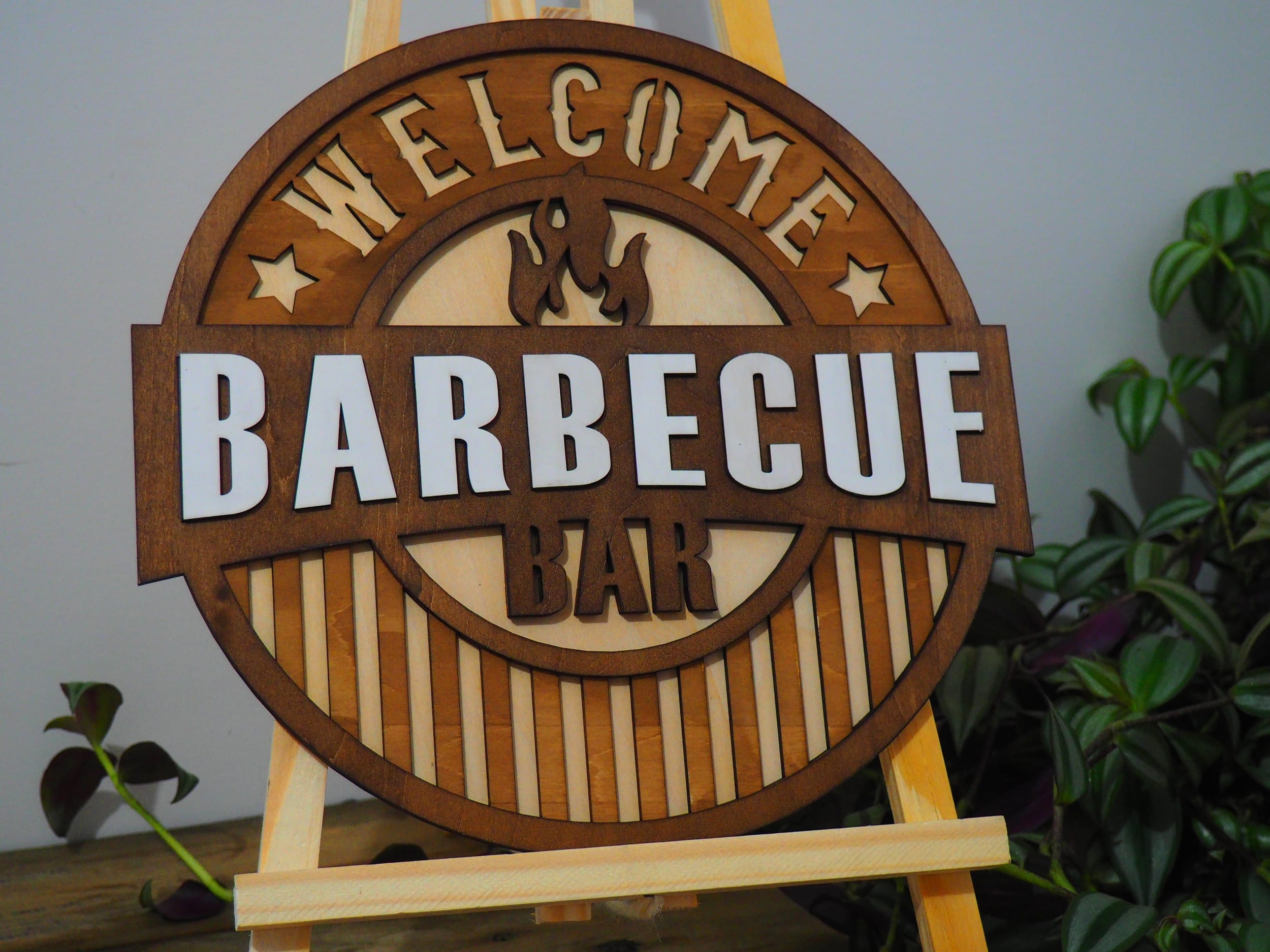 multicouche bois welcome barbecue découpe laser