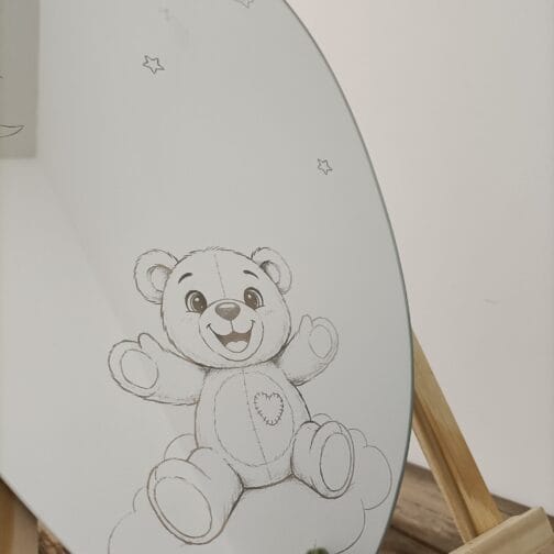 Miroir Gravé Personnalisé Image, Prénom, Date – Ourson