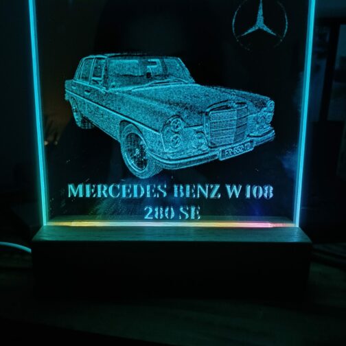 Miroir Gravé Lumineux Mercedes-Benz