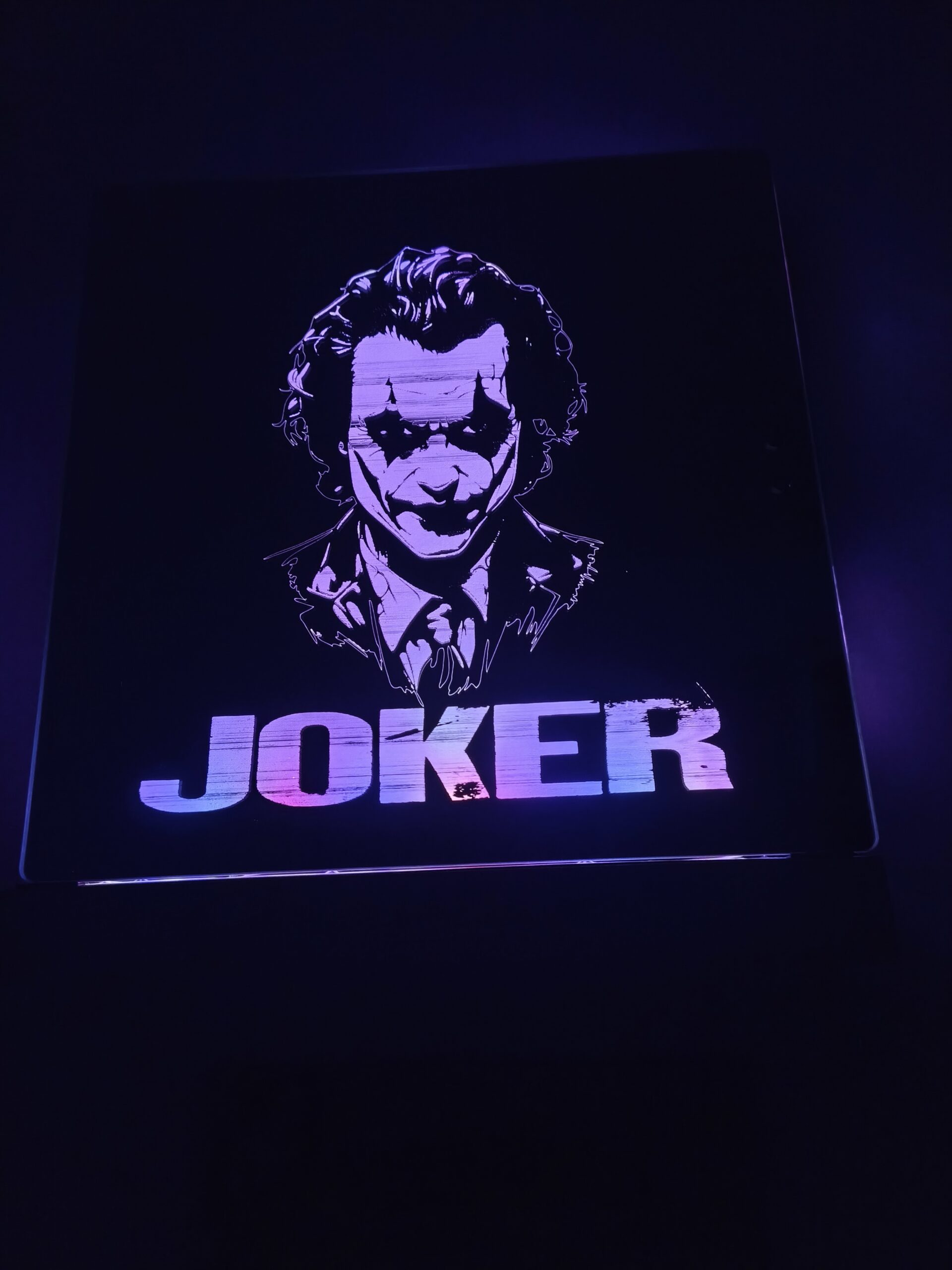 miroir lumineux gravé joker fabrication artisanale Ardèche