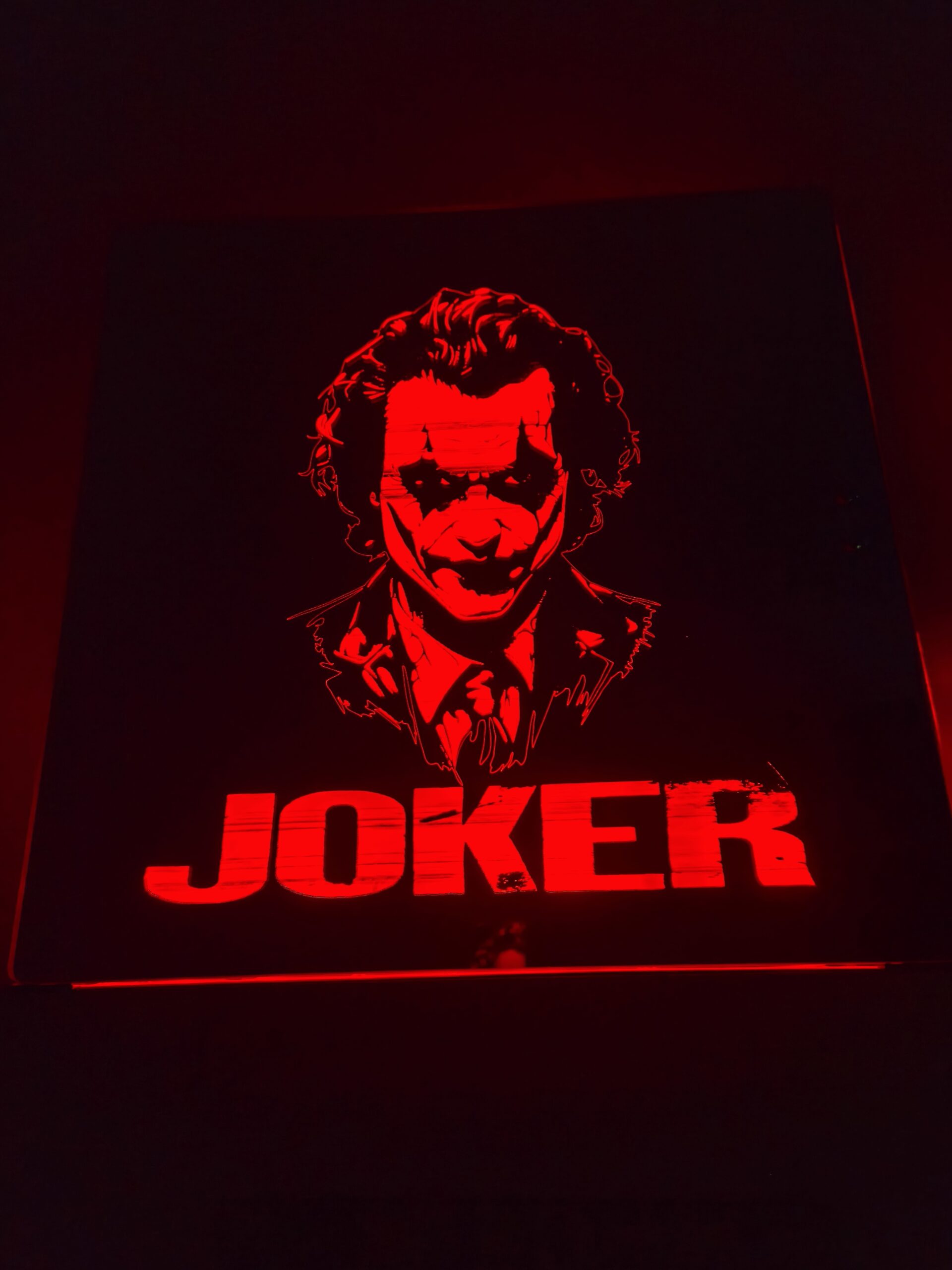 miroir lumineux gravé joker fabrication artisanale Ardèche